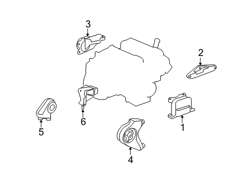 2009 Saturn Vue Engine & Trans Mounting Diagram 2 - Thumbnail