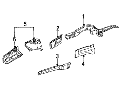 1995 Saturn SL2 Structural Components & Rails Diagram