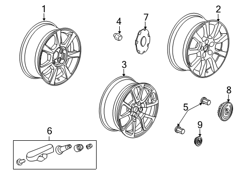 2014 Cadillac CTS Wheels Diagram 2 - Thumbnail