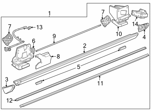 2021 Chevy Silverado 2500 HD Running Board Diagram 2 - Thumbnail