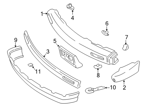 1997 Chevy Blazer Bumper, Rear Diagram for 15647597