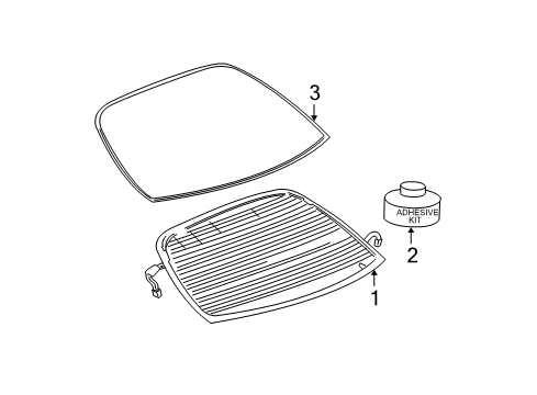 2004 Pontiac Bonneville Back Glass, Rear Diagram for 25728891