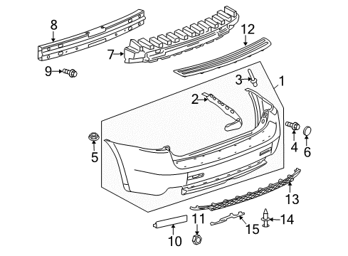 2008 Chevy Equinox Bumper & Components - Rear Diagram 2 - Thumbnail