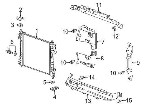 2013 Chevy Spark Radiator Lower Insulator Diagram for 90091989