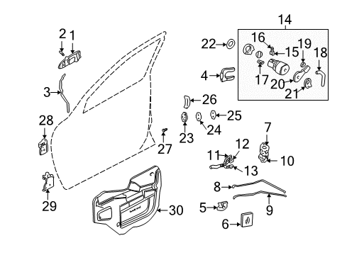 2006 Chevy Monte Carlo Lock & Hardware Diagram