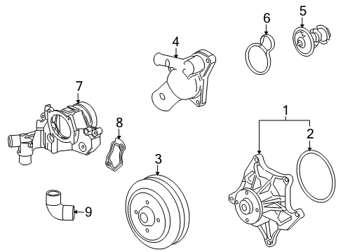 2006 Cadillac XLR Water Pump Diagram 2 - Thumbnail