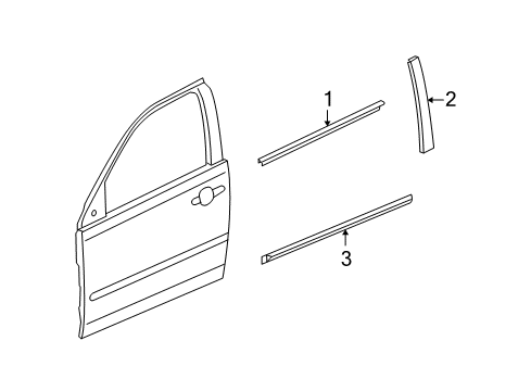 2007 Pontiac G5 Exterior Trim - Door Diagram