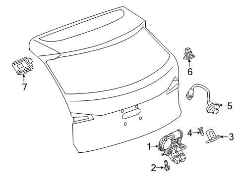 2021 Cadillac XT4 Lift Gate - Lock & Hardware Diagram