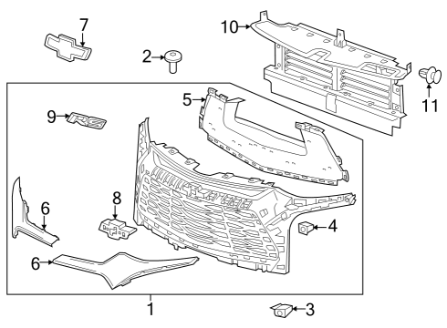 2025 Chevy Blazer Grille & Components Diagram 2 - Thumbnail