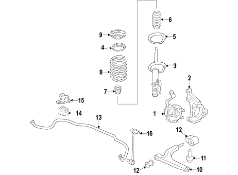 2016 Chevy Impala Lower Control Arm - Front Diagram