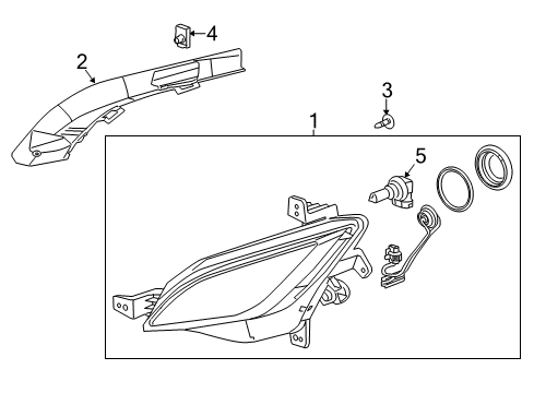2014 Chevy Sonic Fog Lamp Bulb, Front Diagram for 13500802