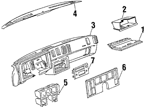 1984 Buick Regal Glove Box Door Diagram for 25520639