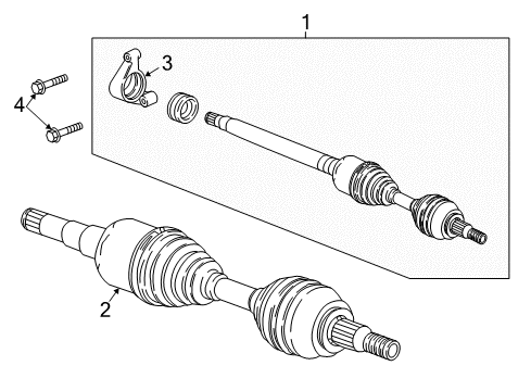 2019 Buick Enclave Drive Axles - Front Diagram