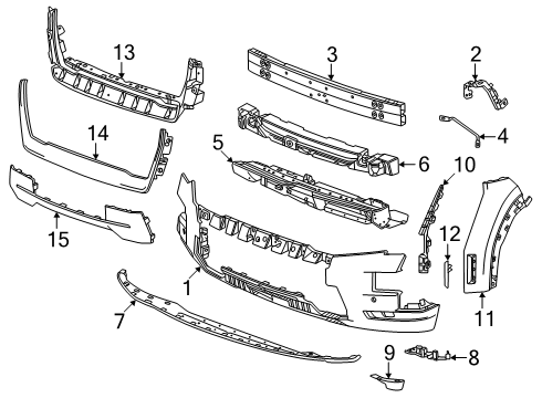2024 GMC Sierra EV Bumper & Components - Front Diagram