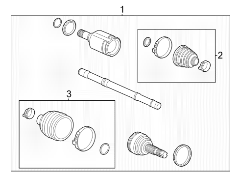 2025 Chevy Trax Axle Assembly, Front Driver Side Diagram for 60007952