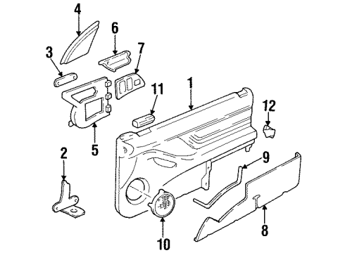 1995 Oldsmobile Achieva Molding, Passenger Side Diagram for 16654854