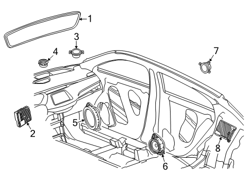 2025 Buick Envision Module Assembly-Radio & Infotainment Control Eccn=5 Diagram for 85791702