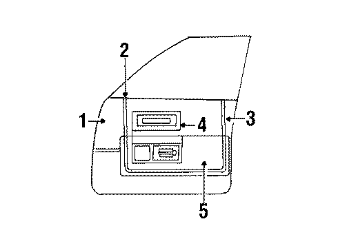 1987 Cadillac Brougham Interior Trim - Front Door Diagram