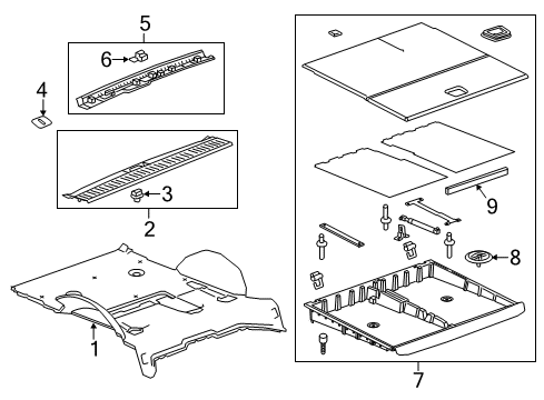 2019 Chevy Suburban Interior Trim - Rear Body Diagram