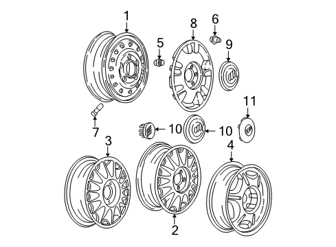 1997 Buick Century Wheel Covers & Trim Diagram