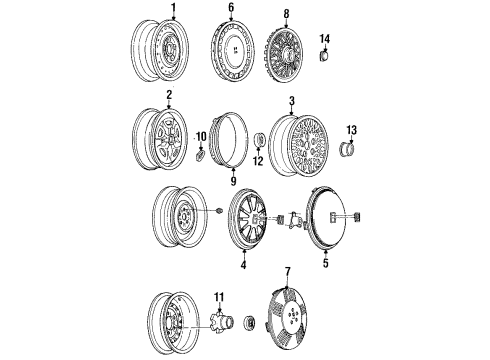 1984 Oldsmobile Cutlass Ciera Wheel, Steel Diagram for 9591537
