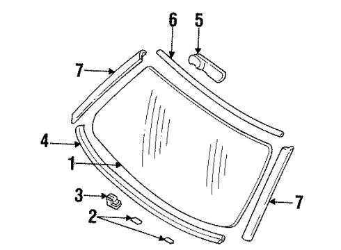 1996 Buick Roadmaster Glass Support Diagram for 10193014