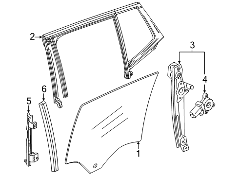 2025 Chevy Equinox EV Retainer, Rear Door Window Channel Diagram for 85124103