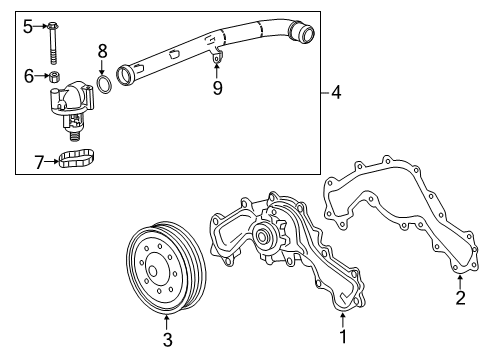 2025 Cadillac XT6 Water Pump Diagram 2 - Thumbnail