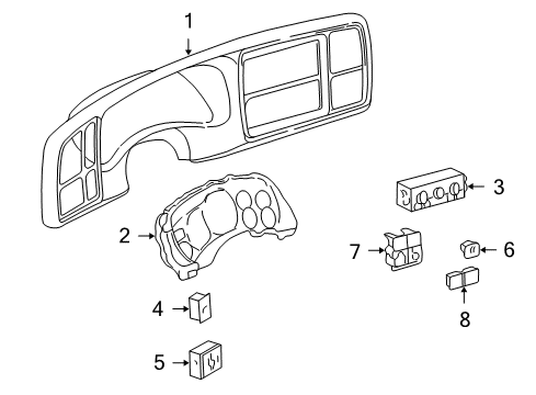2004 Chevy Tahoe Cluster & Switches Diagram