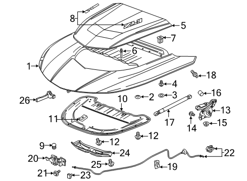 2018 Chevy Camaro Lock Diagram for 84053842