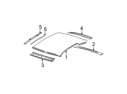 1999 Pontiac Grand Am Roof & Components Diagram