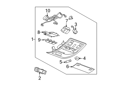 2007 Chevy Avalanche Roof Console Diagram for 25977640