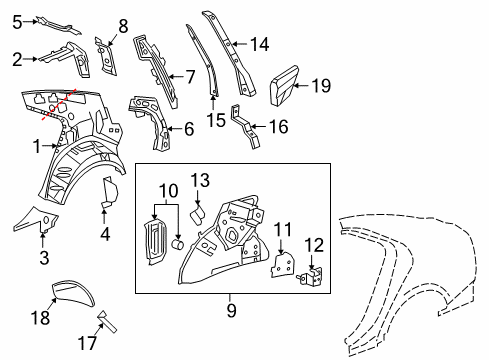 2017 Cadillac ATS Mount Plate, Driver Side Diagram for 22870688