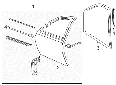 1999 Chevy Cavalier Door & Components Diagram 3 - Thumbnail