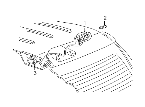 1998 Oldsmobile Bravada High Mount Lamp Diagram for 15029615