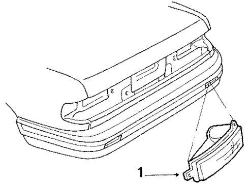 1988 Pontiac Bonneville Reflector, Rear Diagram for 16508749