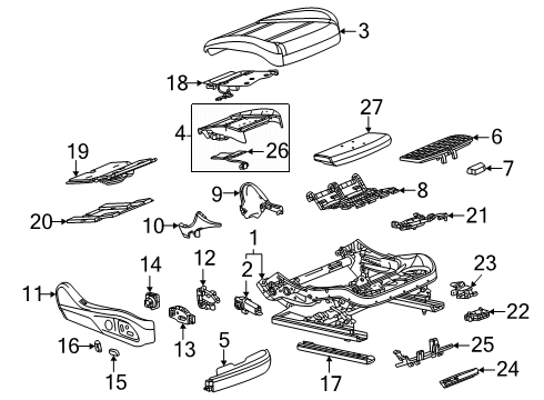 2024 Cadillac CT5 Lumbar Switch, Jet Black Diagram for 84689859