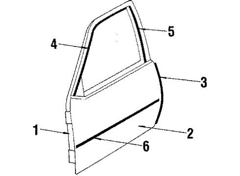 1987 Chevy Cavalier Door & Components Diagram