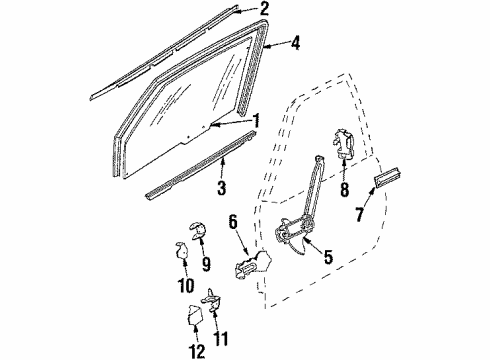 1987 Buick Skyhawk Glass - Door Diagram 2 - Thumbnail