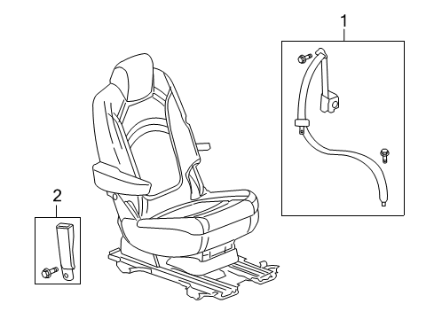 2012 Buick Enclave Seat Belt - Body Diagram 2 - Thumbnail