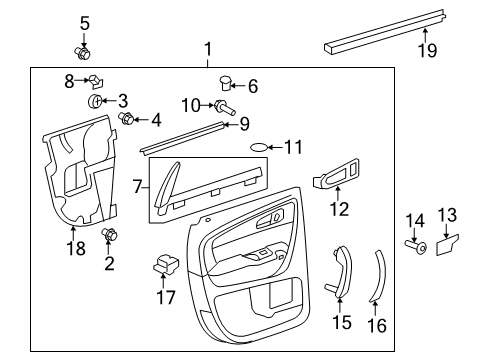 2015 GMC Acadia Handle Cover, Passenger Side, Wood Diagram for 22862843