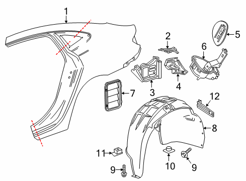 2018 Buick LaCrosse Quarter Panel & Components Diagram