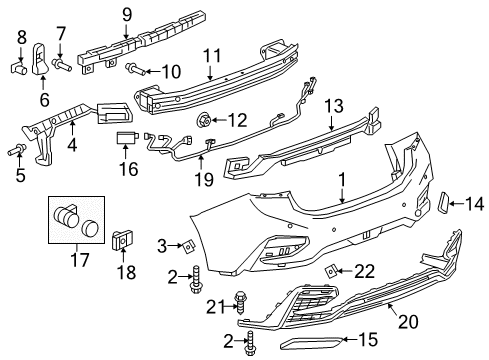 2018 Chevy Cruze Harness, Rear Diagram for 39082893