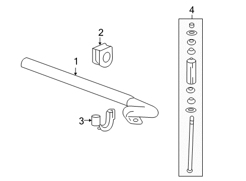 2007 Chevy Silverado 1500 Stabilizer Bar & Components Diagram 5 - Thumbnail