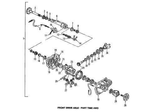 1992 Chevy S10 Blazer Differential - Front Diagram