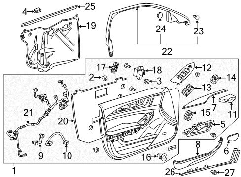 2017 Cadillac CTS Lamp, Front Diagram for 22986395