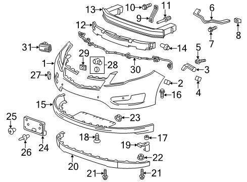 2011 Chevy Volt Parking Sensor Diagram for 20777093