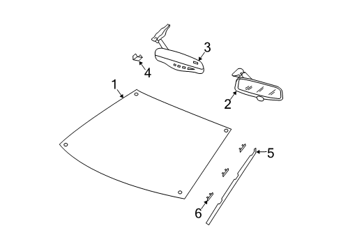 2004 Cadillac CTS Glass - Windshield Diagram