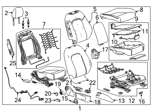 2013 Buick Encore Seat Back Pad Diagram for 95078003