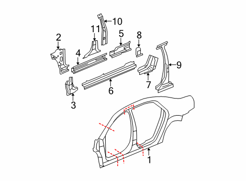 2009 Chevy Malibu Hinge Pillar Diagram 2 - Thumbnail